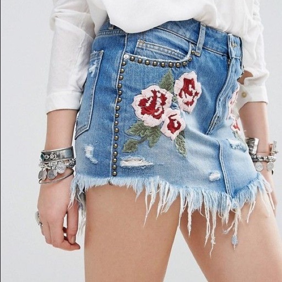 Free people - Embroidered skirt - Picture 3 of 7